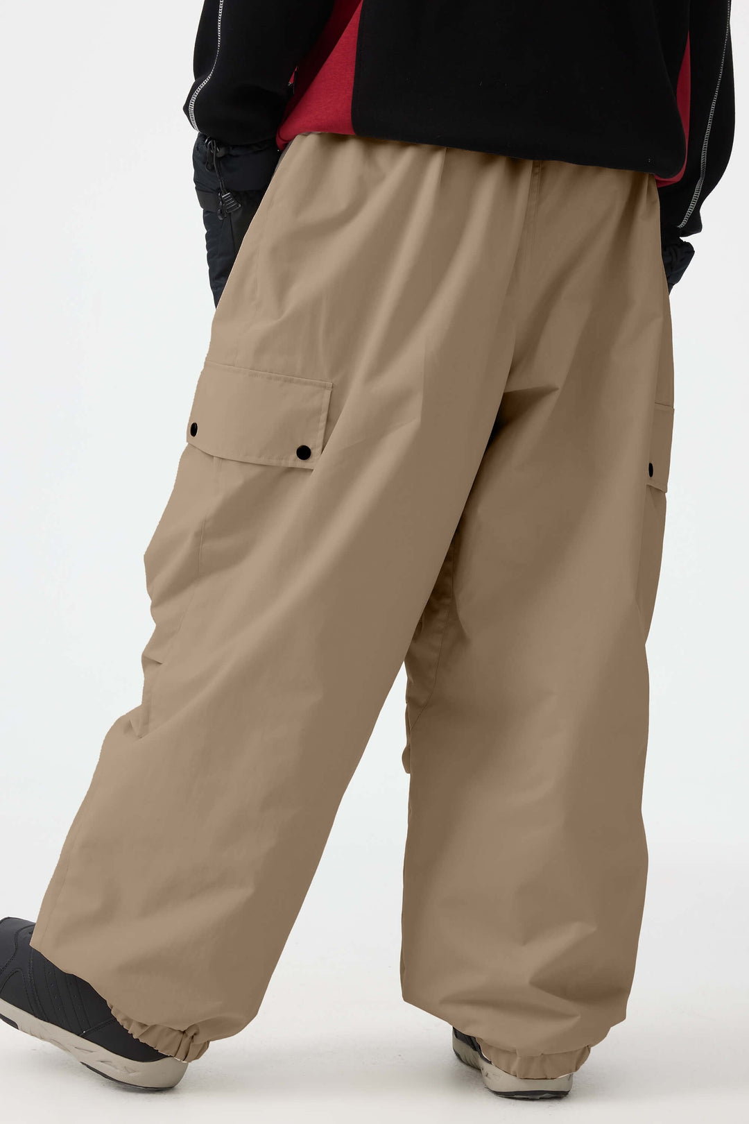 Man's Black Baggy Wear-resistant Waterproof Snow Pants