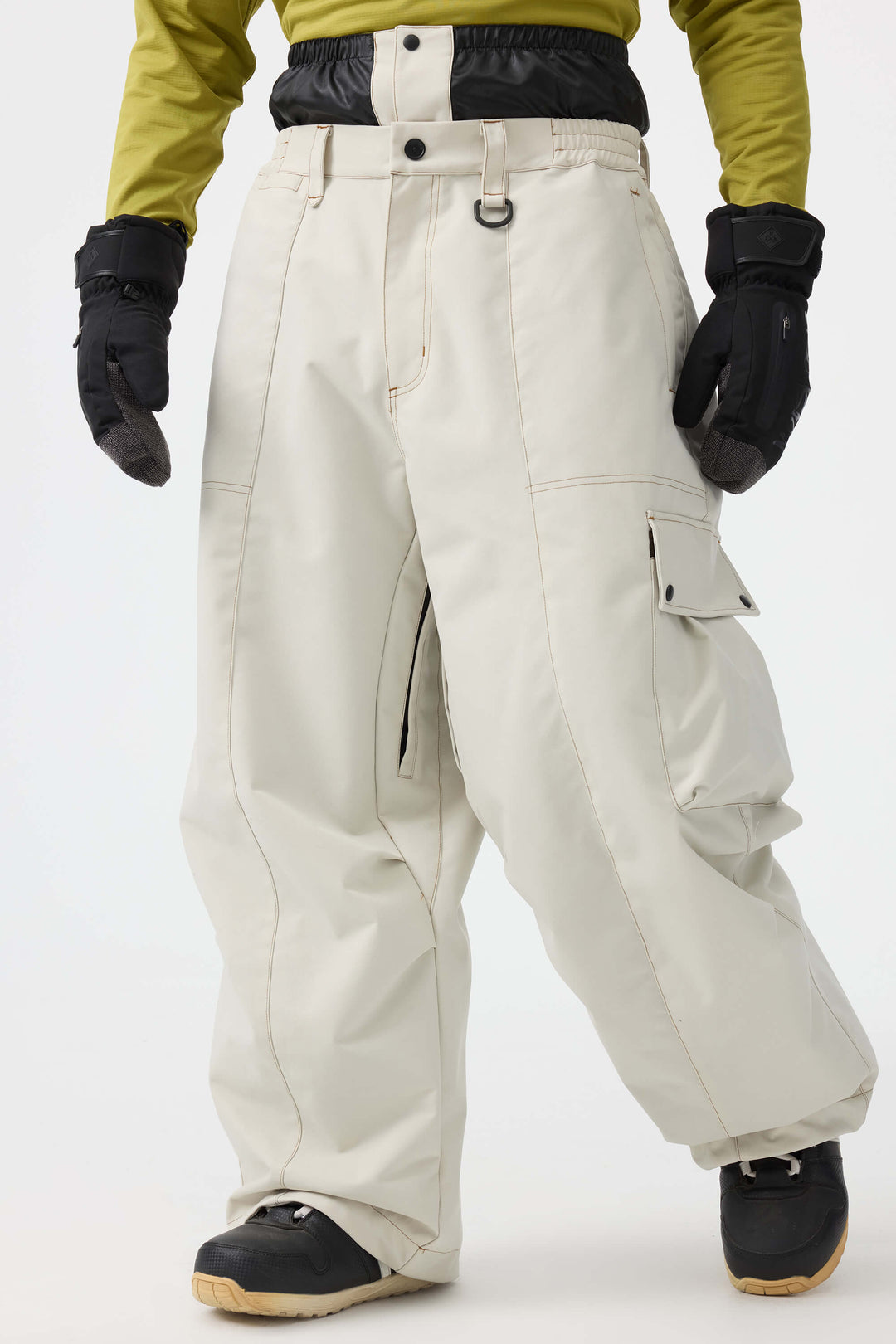 Men's Denim Baggy Oxford Wear-resistant Snow Pants