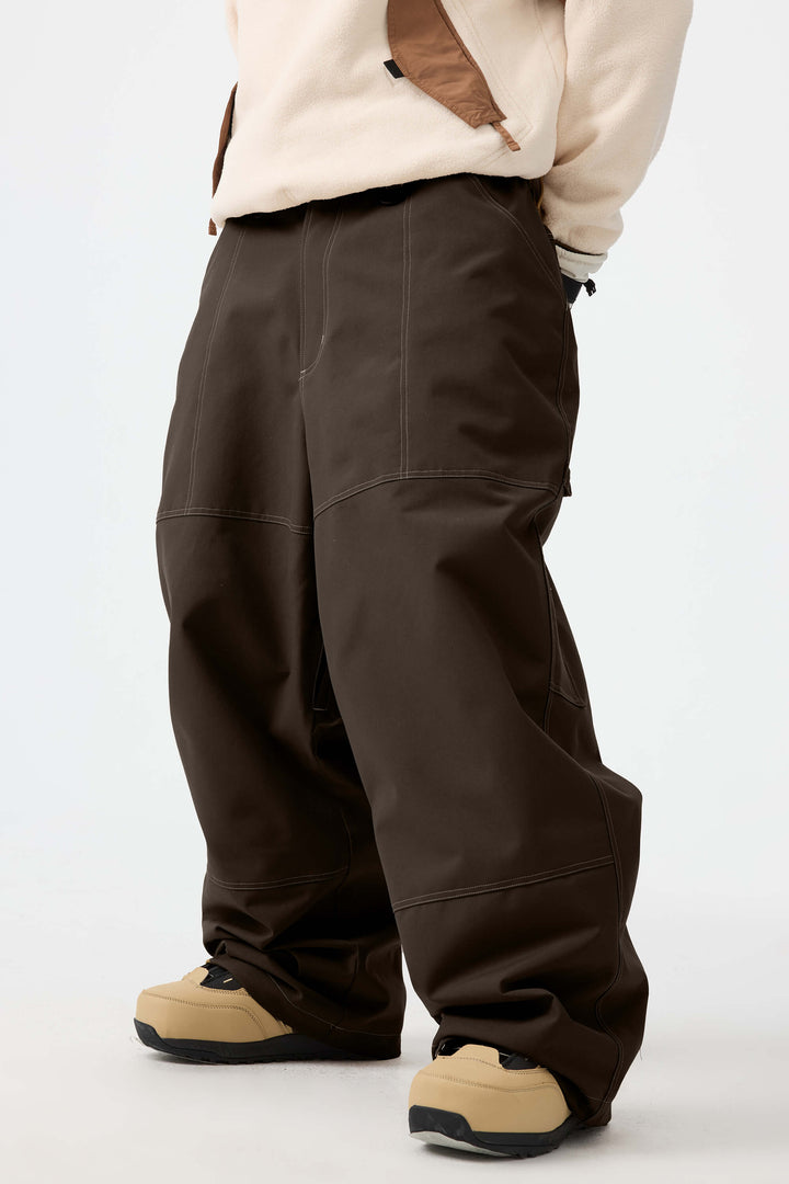Men's Black Baggy Oxford Workwear Snow Pants