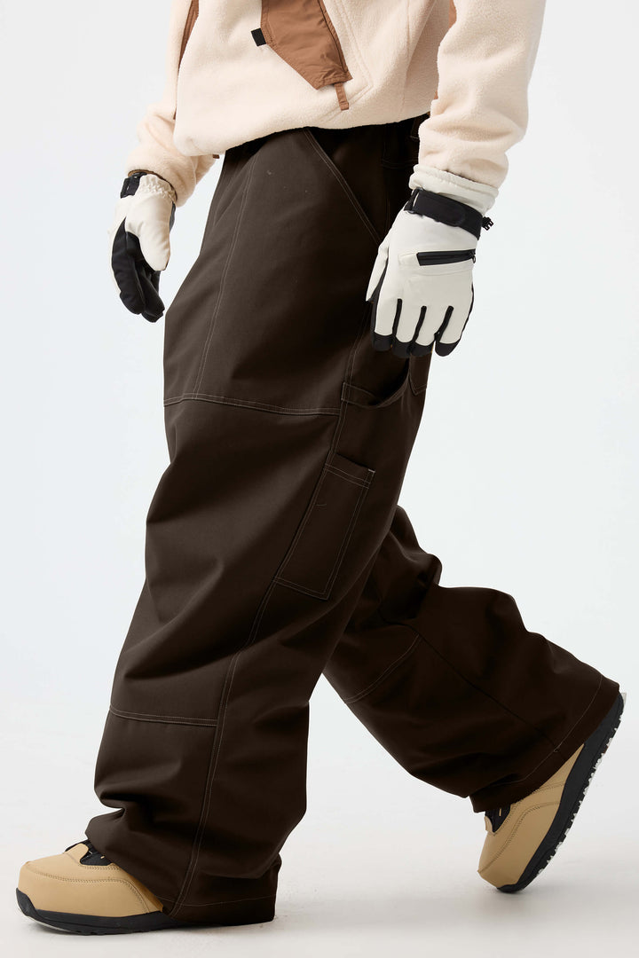 Men's Black Baggy Oxford Workwear Snow Pants