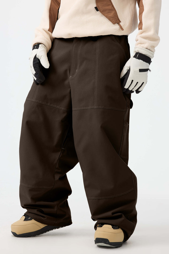 Men's Black Baggy Oxford Workwear Snow Pants