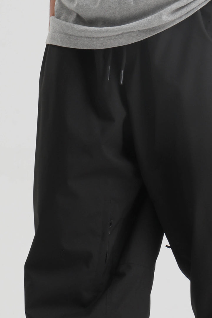 Men’s Black Baggy Drawstring Durable Snow Pants