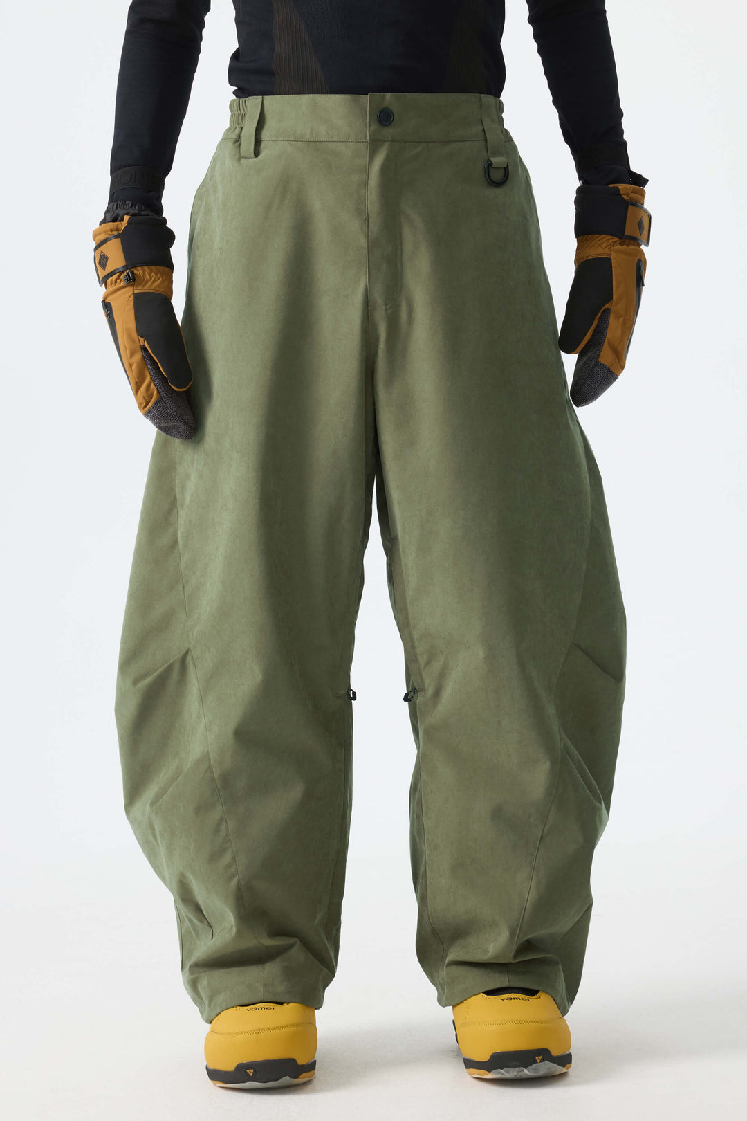 Men's Olive Green Thermal Fleece-Lined Heavyweight Barrel Snow Pants