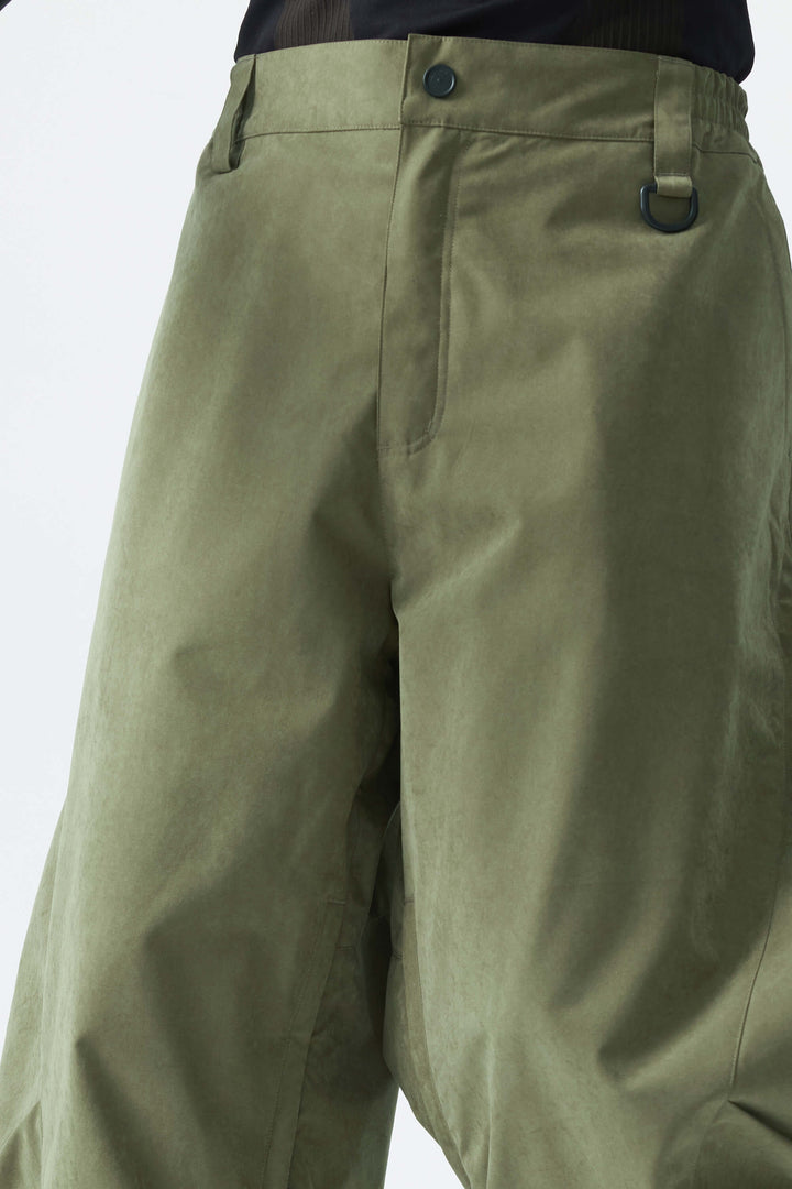 Men's Olive Green Thermal Fleece-Lined Heavyweight Barrel Snow Pants