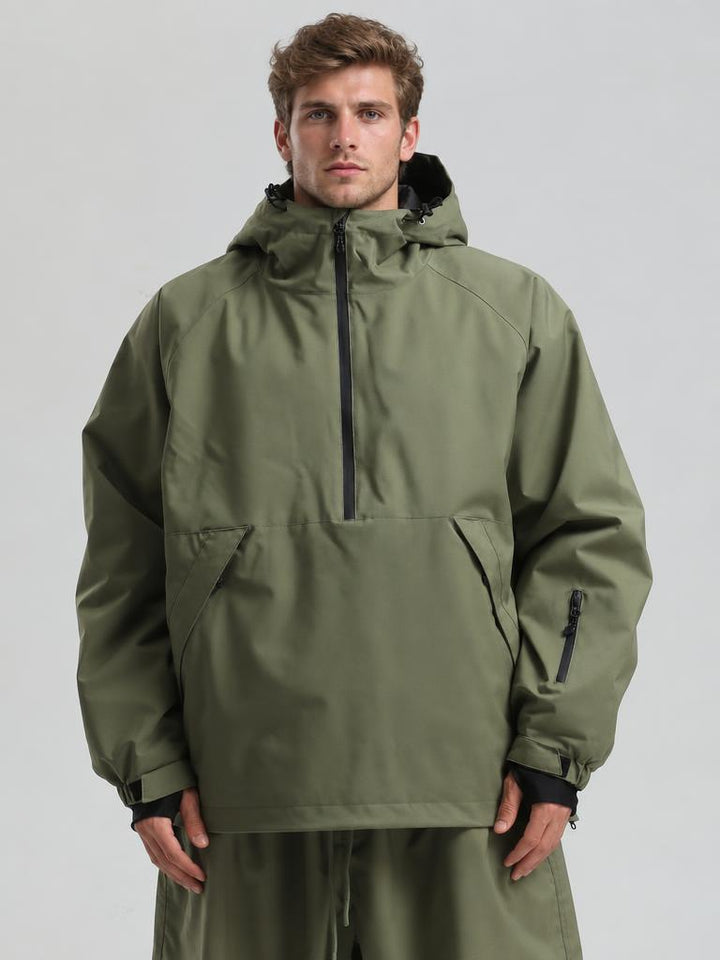 Men's Caramel Minimalist Half-Zip Waterproof Insulated Snow Anorak