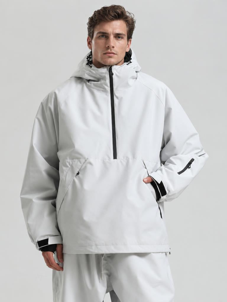 Men's Caramel Minimalist Half-Zip Waterproof Insulated Snow Anorak