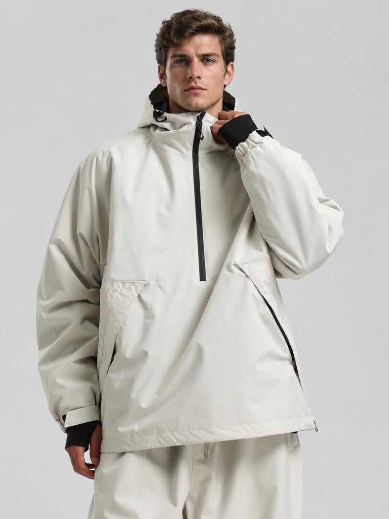 Men's Caramel Minimalist Half-Zip Waterproof Insulated Snow Anorak