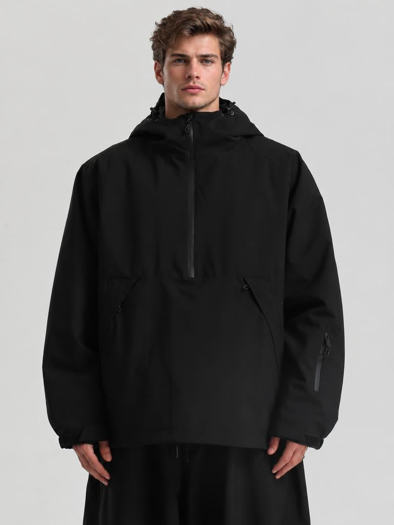 Men's Caramel Minimalist Half-Zip Waterproof Insulated Snow Anorak