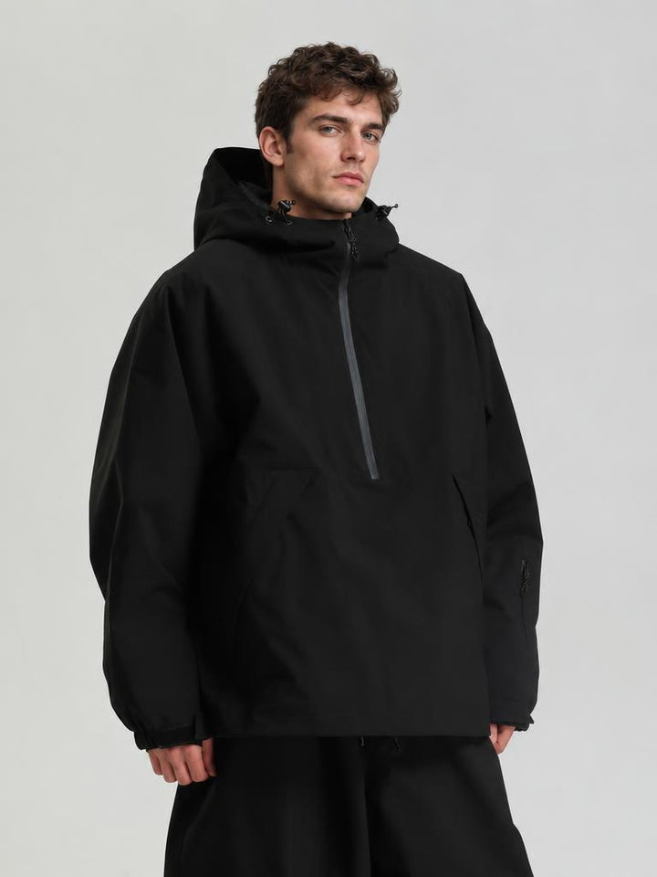 Men's Caramel Minimalist Half-Zip Waterproof Insulated Snow Anorak