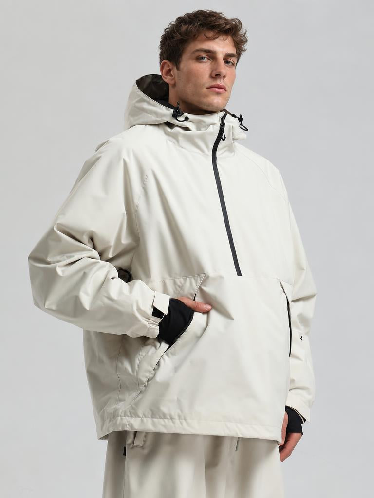 Men's Caramel Minimalist Half-Zip Waterproof Insulated Snow Anorak